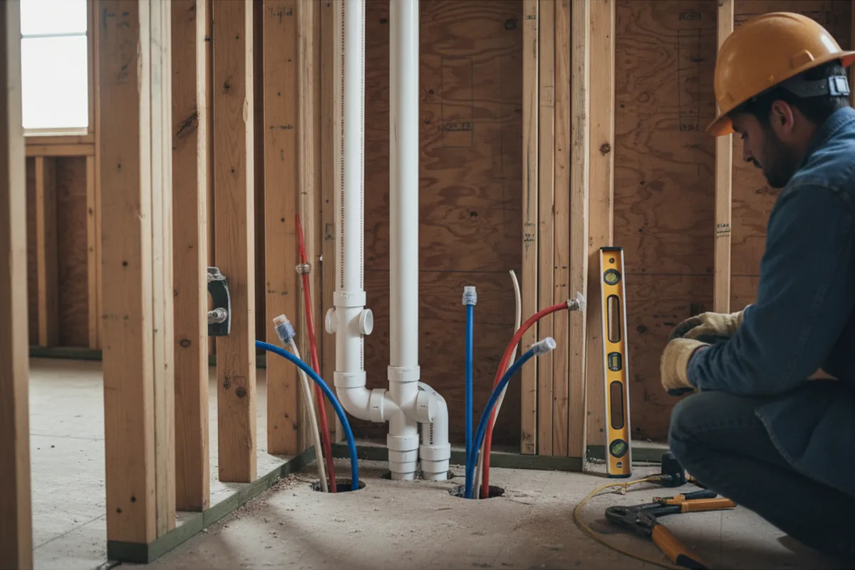 Drain and supply rough-in during Toilet Repair and Installation in Yellow Spring